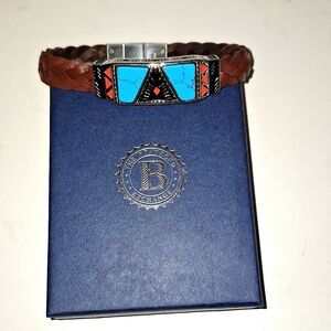 Men's Turquoise and Leather Bracelet